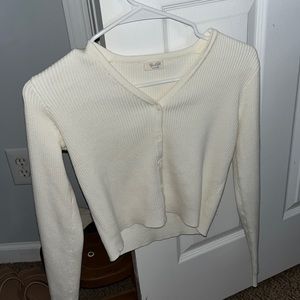 Brandy Melville Ivory Button Up Sweater